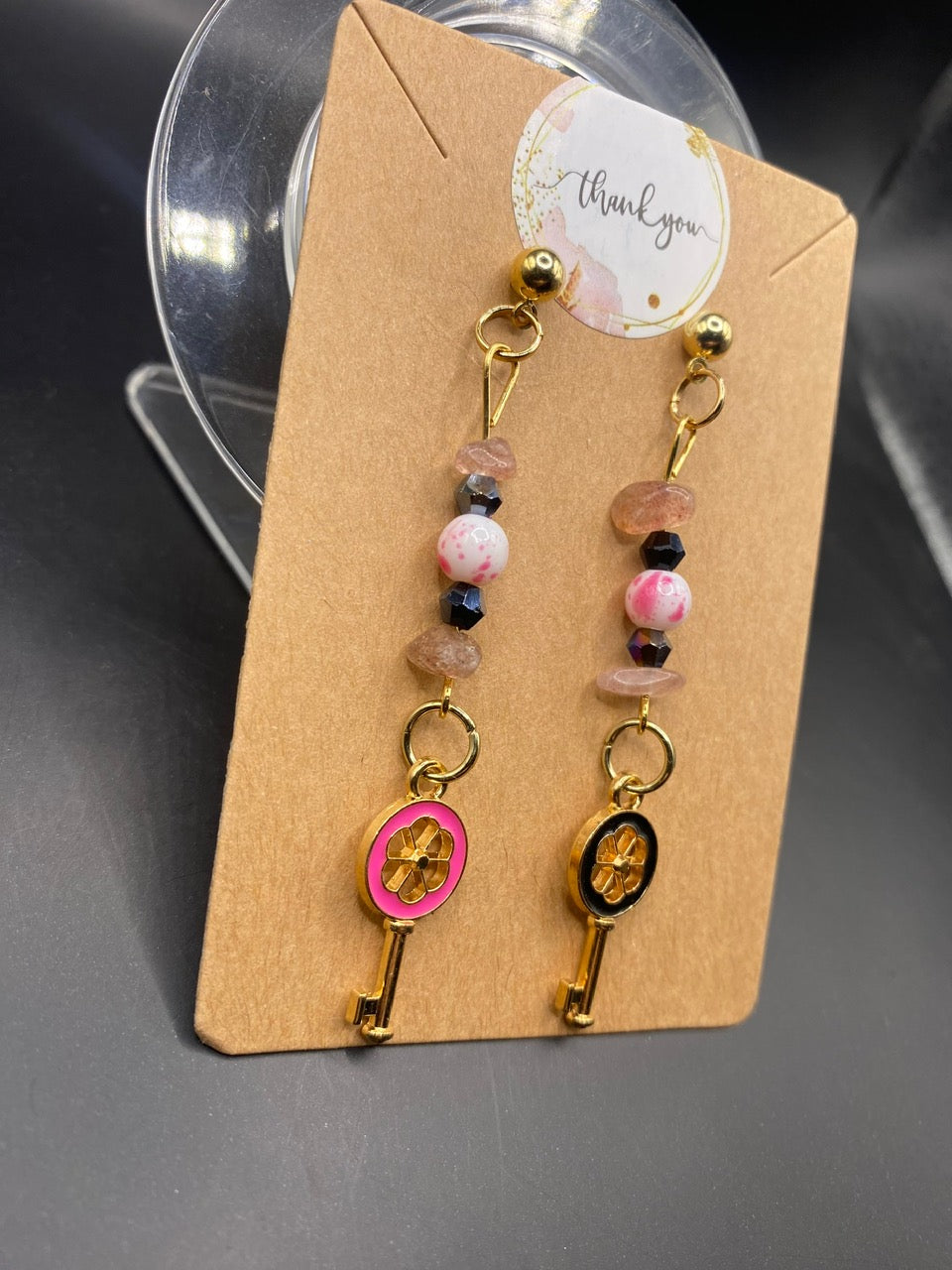 Pink Keys (earrings)