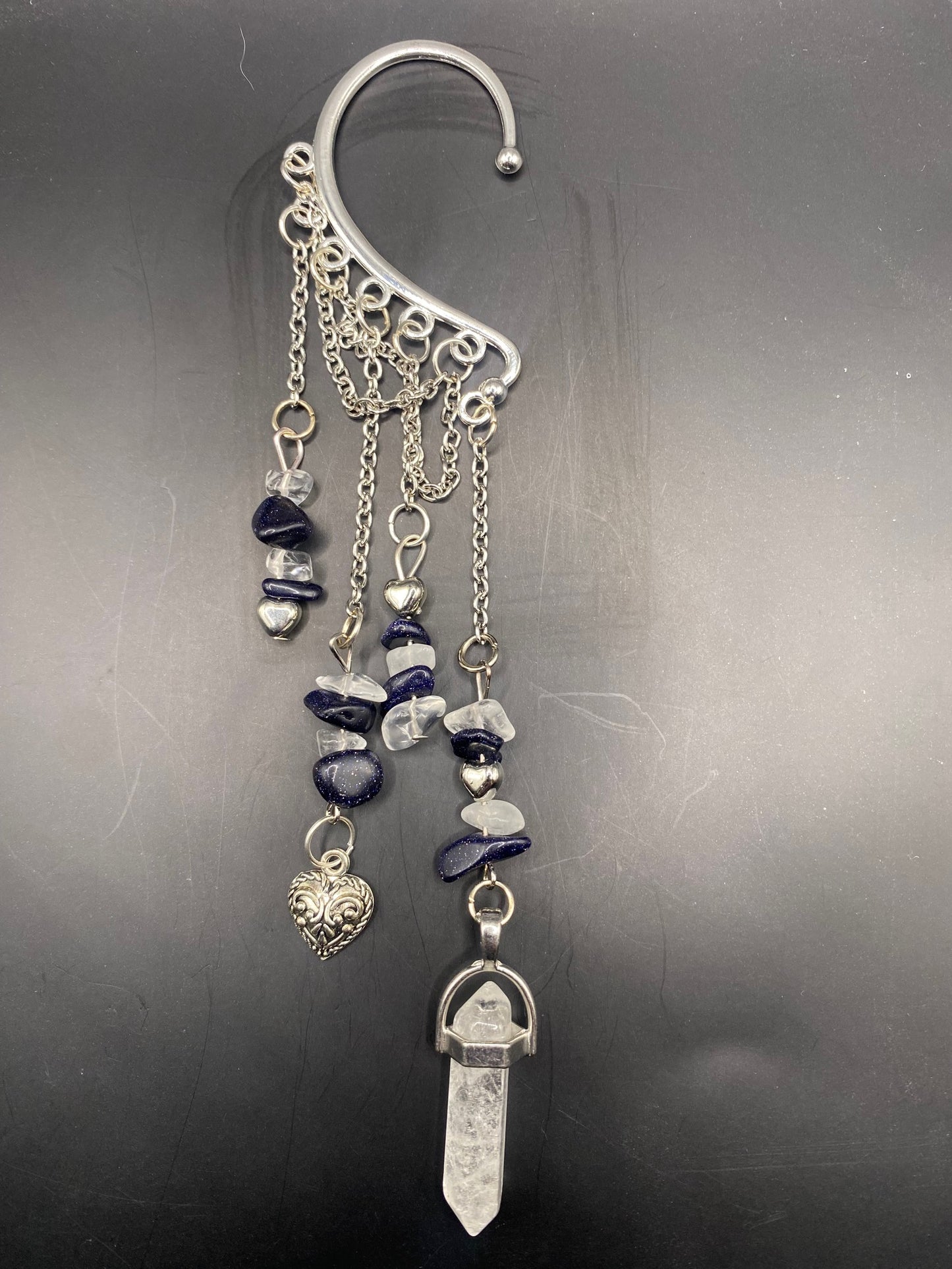 Clear Hearts (ear cuff dangle)