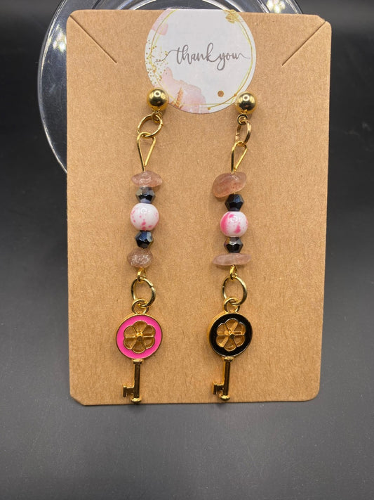Pink Keys (earrings)
