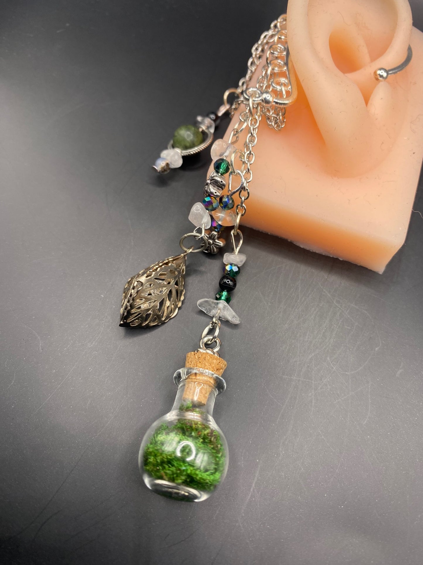 Fae of the Moss (ear cuff dangle)
