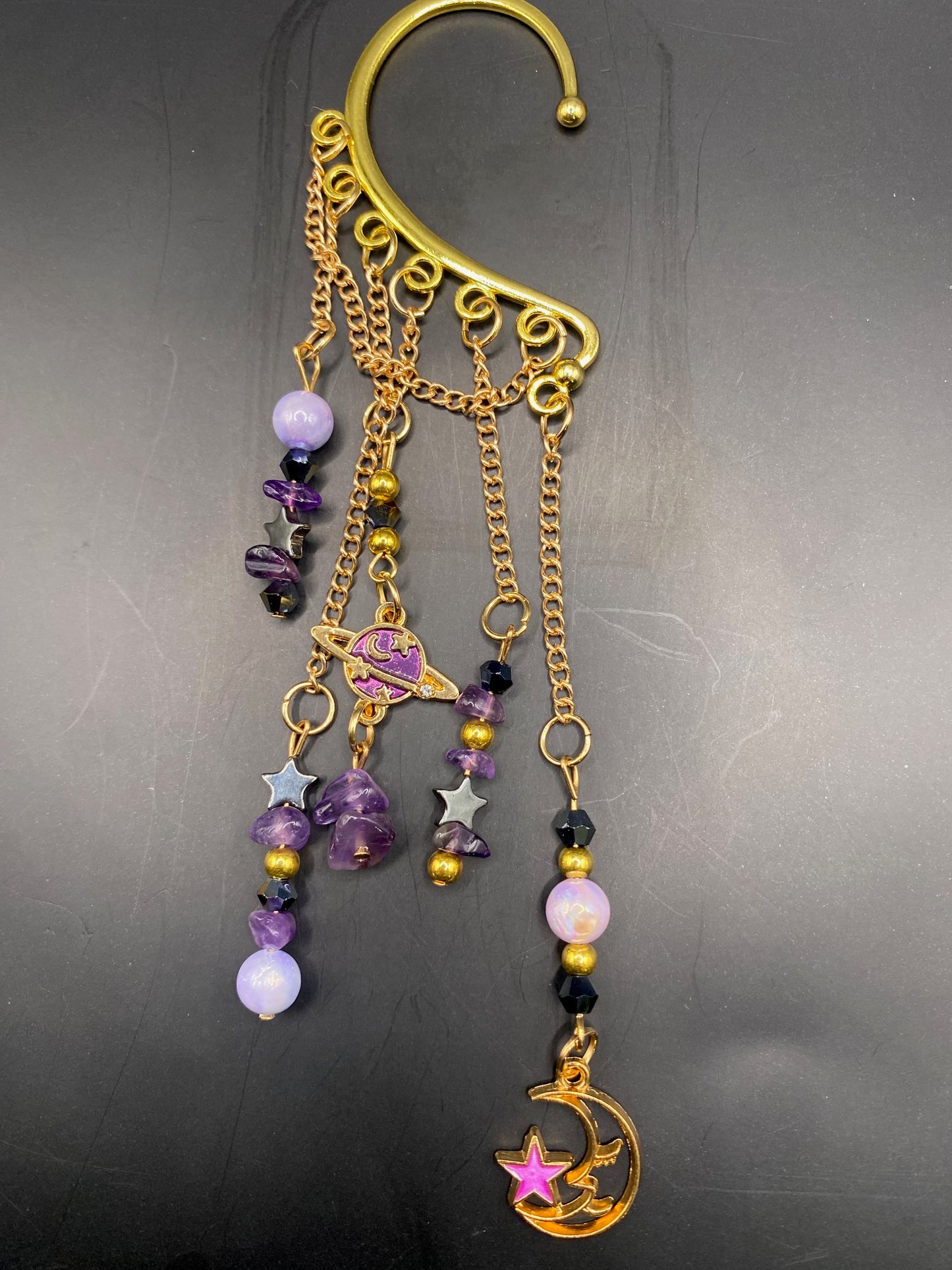 Amethyst Night Sky (ear cuff dangle)