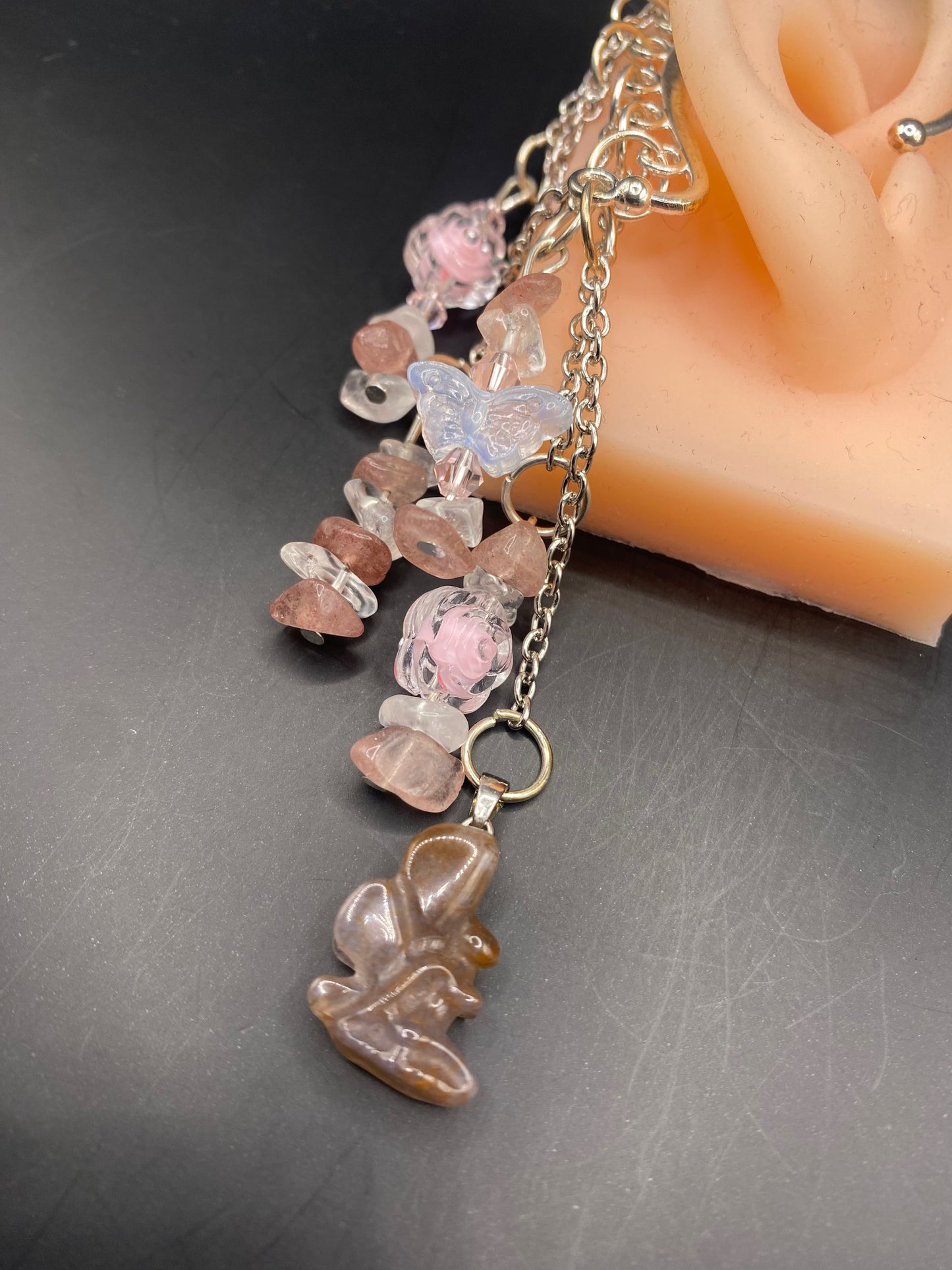 Strawberry Faerie (ear cuff dangle)