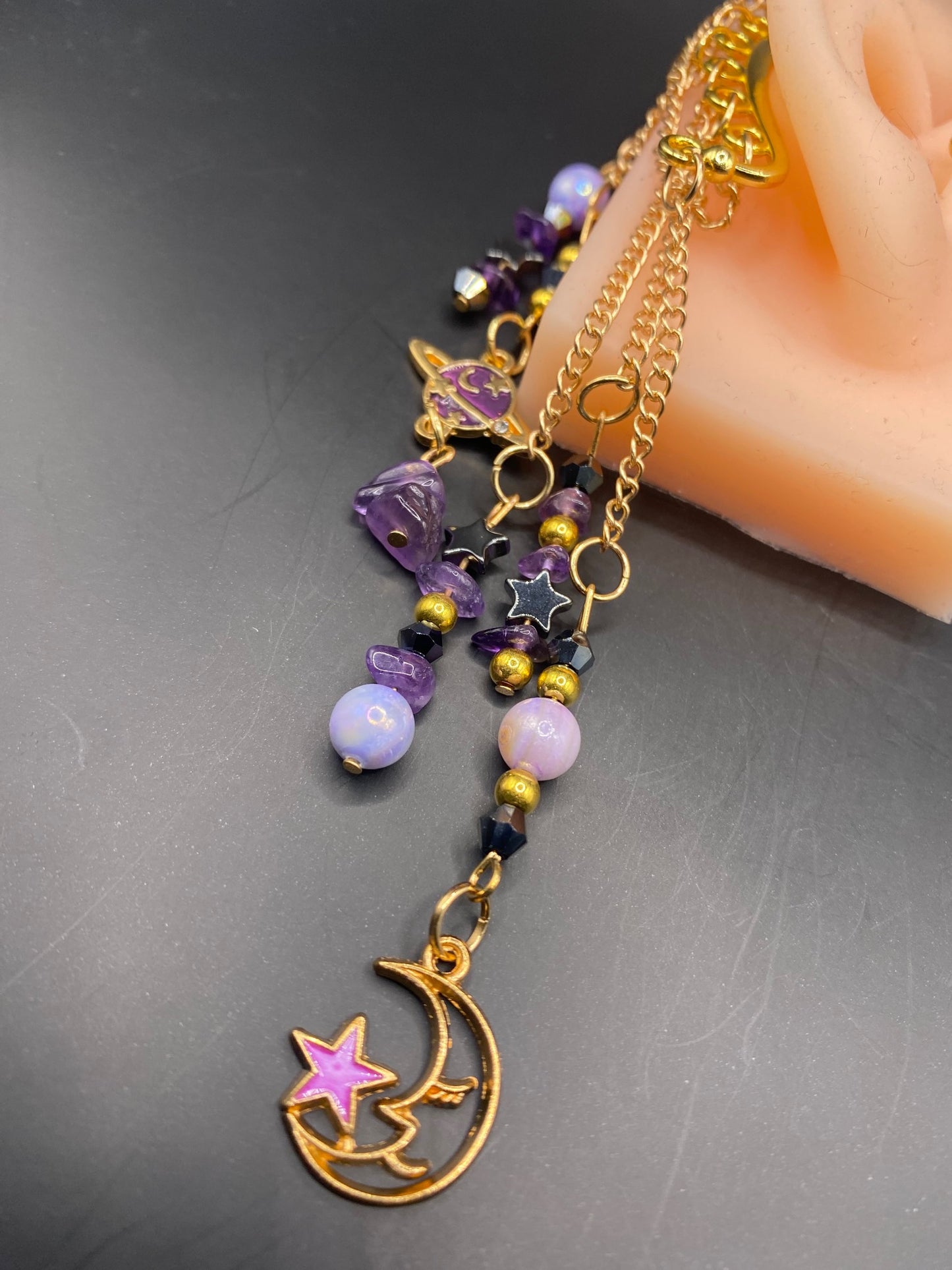 Amethyst Night Sky (ear cuff dangle)