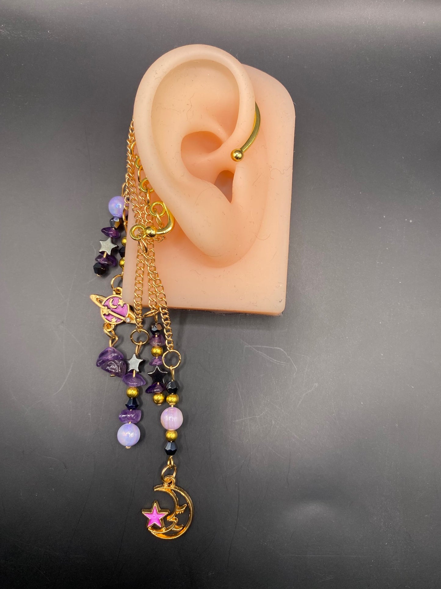 Amethyst Night Sky (ear cuff dangle)